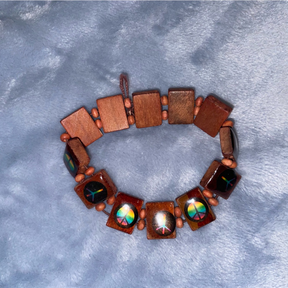 Brown peace ☮️ ✌🏻 boho free spirit bracelet